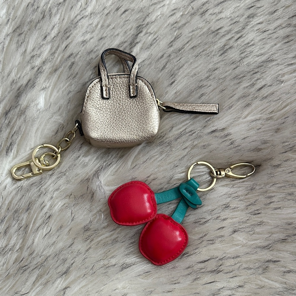 Target Gold Handbag and Red Cherry Keychain